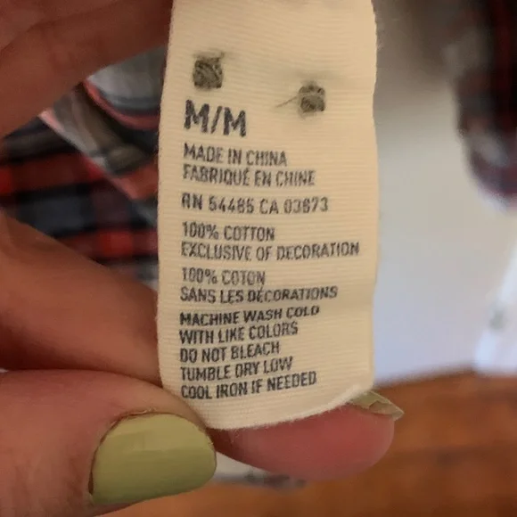 Men's Red and Blue Plaid Shirt - Picture 4 of 8